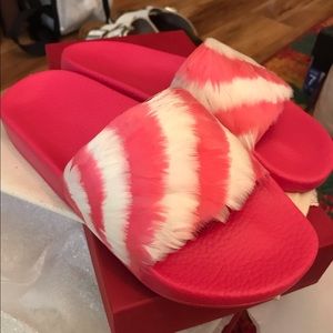 Valentino Feather slide sandals
